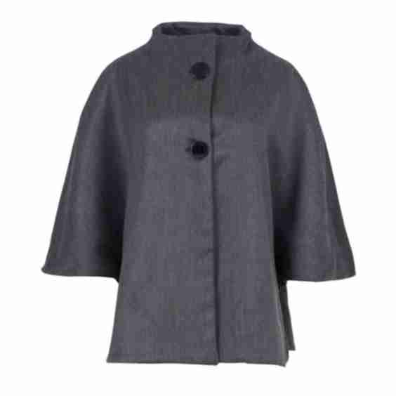 Wool Cape With Short Sleeves