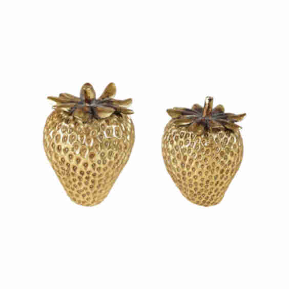 Gold Resin Strawberry Figurine