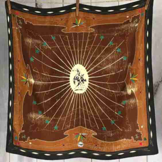 Western Yoke Shorty 100% Satin Silk Scarf