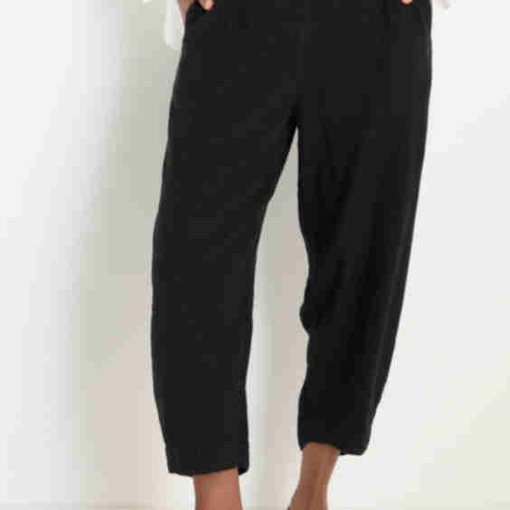 Twisted Linen Crop Bubble Trousers