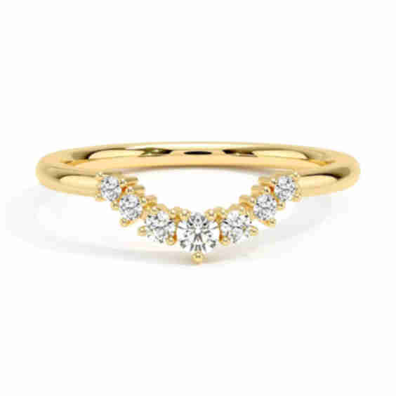 Graduated Lab Grown Diamond Crescent Ring