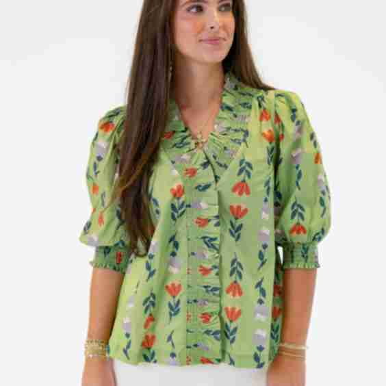 Lila Ruffled Tulip Blouse