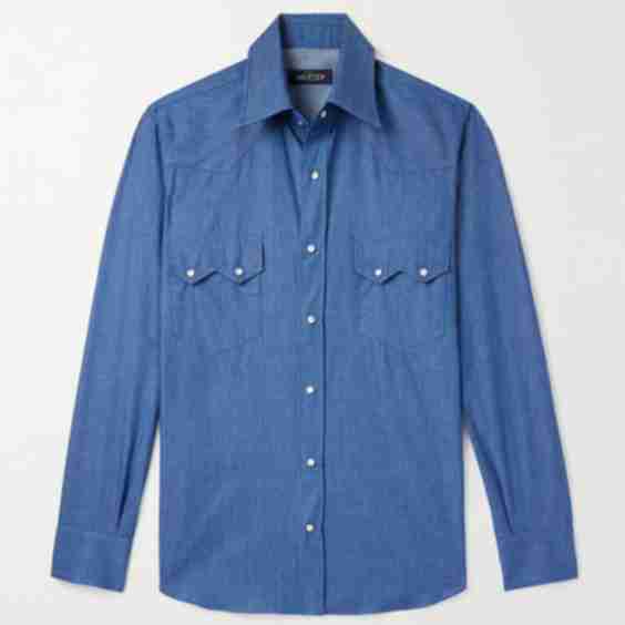 Neapolitan Slim-Fit Cotton-Chambray Shirt
