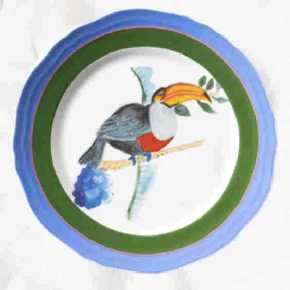Set of 6 Birds Plates