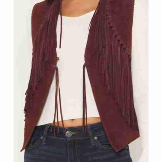 Fringe Front Tie Vest