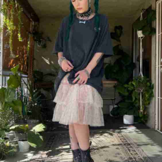 Louisa May Sheer Floral Ruffle Skirt