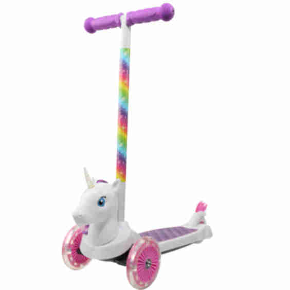 Unicorn 3D Kids Scooter with 3 Wheels Tilt and Turn