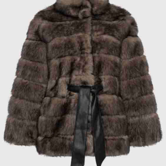 Fur Free Sable Faux Fur Jacket Belt