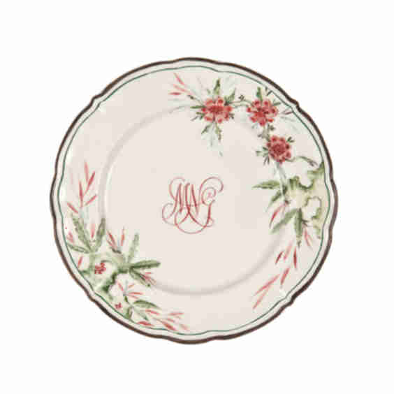 Bespoke Chinoiserie Monogram Dessert Plate