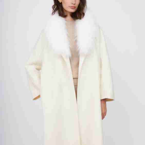 Fur Shawl Collar Cashmere Coat