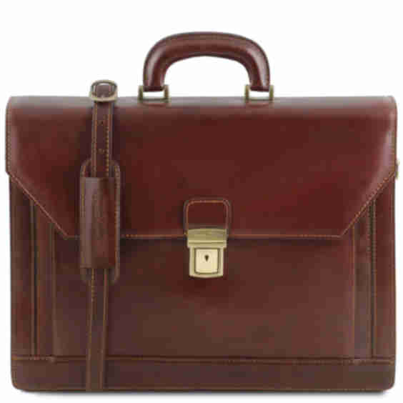 Leather 17″ Laptop Briefcase