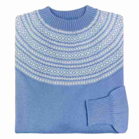 Lightweight Merino Wool Fair Isle Sweater