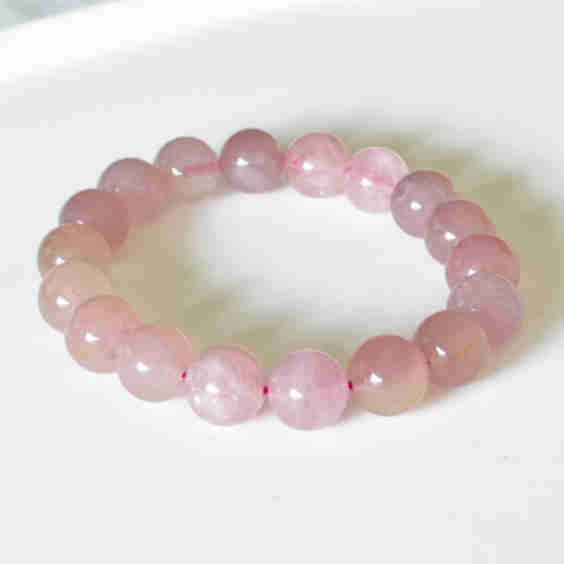 Heart Chakra Natural Madagascar Rose Quartz Crystal Bracelet