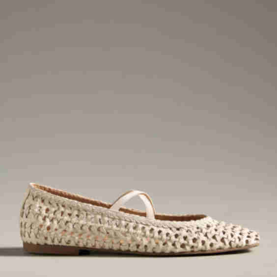 Woven Leather Ballet Flats