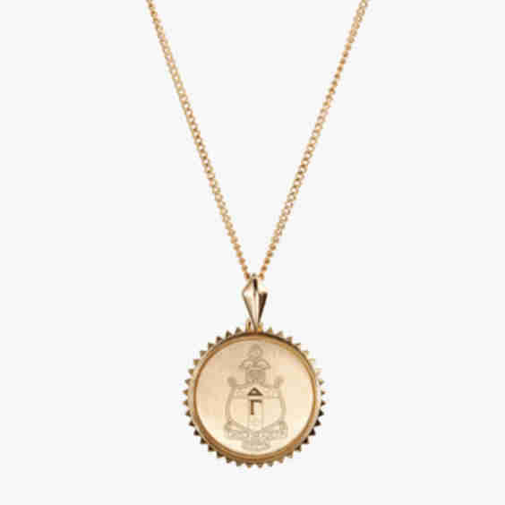 Delta Gamma Sunburst Crest Pendant