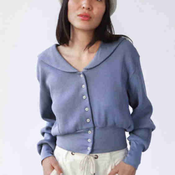 Waffle Sailor Cardigan