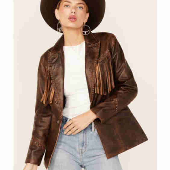 Fringe Leather Blazer