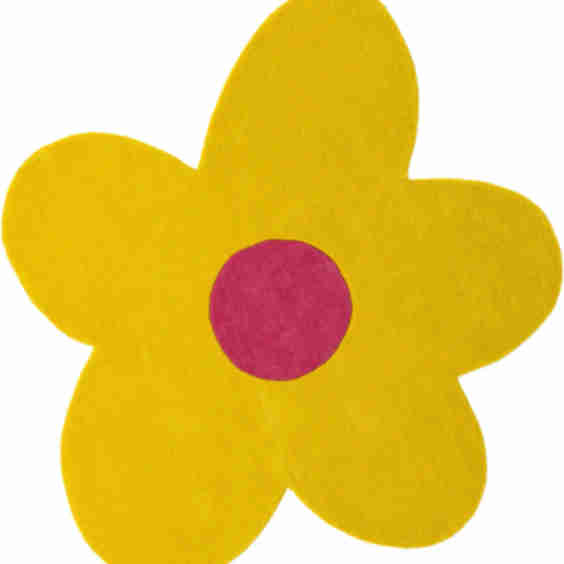5' 1 x 5' 1 Funky Flower Wool Round