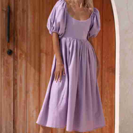 Cherie Puff Sleeve Midi Dress