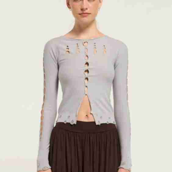 Cut Out Knit Cardigan