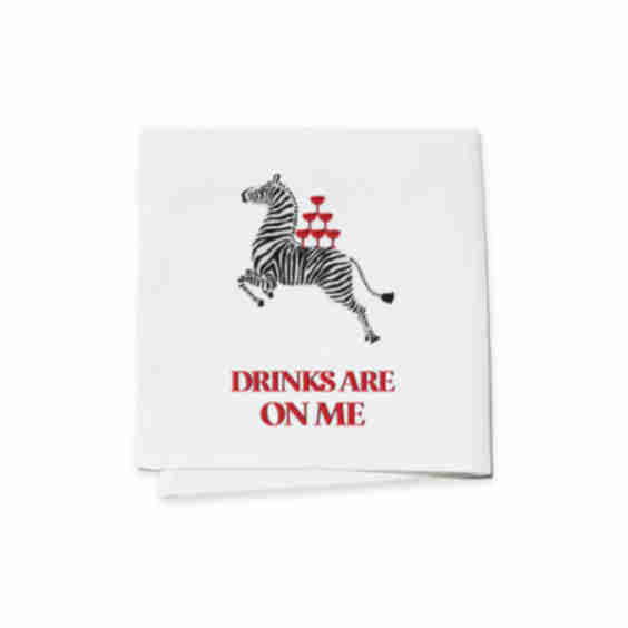 Cocktail Napkins (Set of 4) - Drinks on Me Zebra