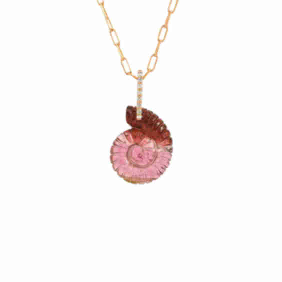 Tourmaline Snail Pendant