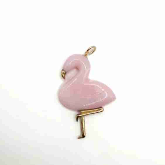 Opal Flamingo Charm