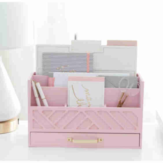 Wooden Mail Organizer for Countertop or Desk - Kitchen Mail Sorter With Drawer