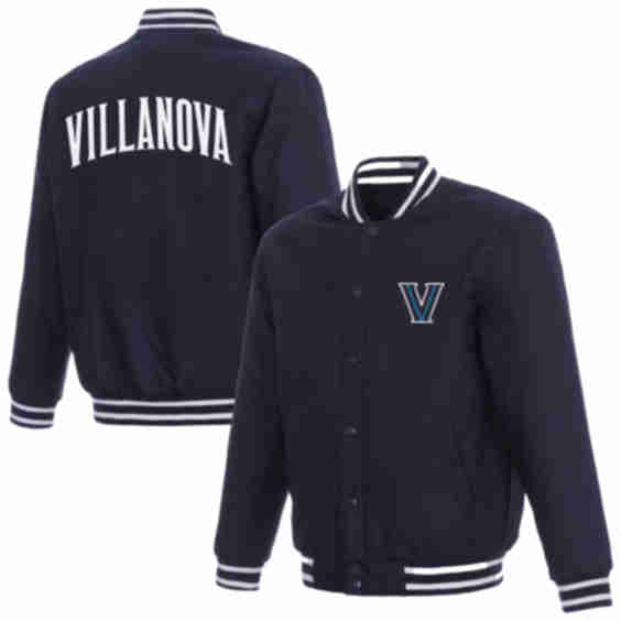 Villanova Wildcats Poly Twill Full-Snap Varsity Jacket