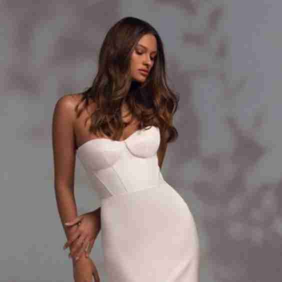Aesthetic Short Puffy Sleeves Wedding Dress 