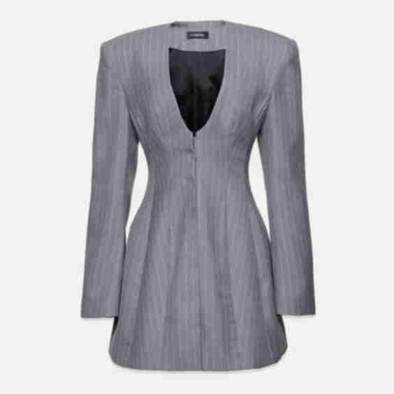 Selvie Pinstripe V-Neck Dress