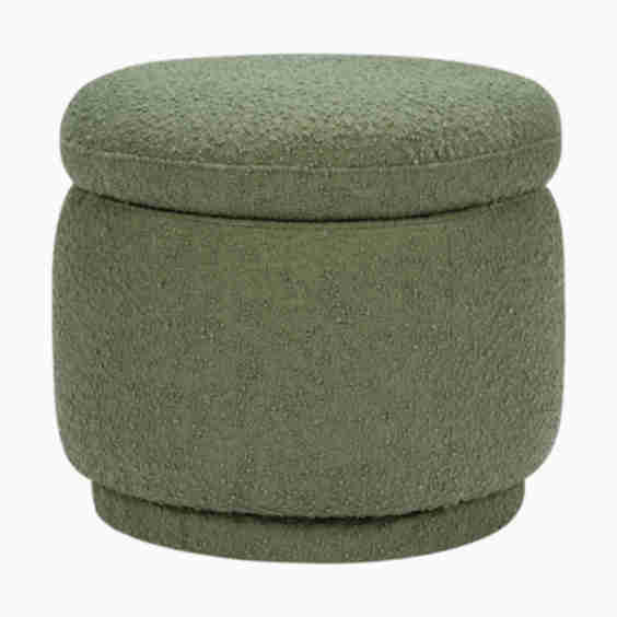 Enoki Storage Ottoman in Boucle