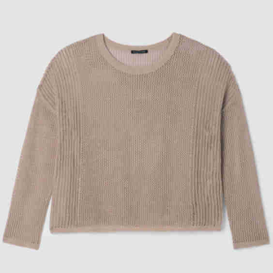 Organic Linen Cotton Cord Crew Neck Top