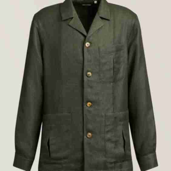 Linen Blend Shirt Jacket