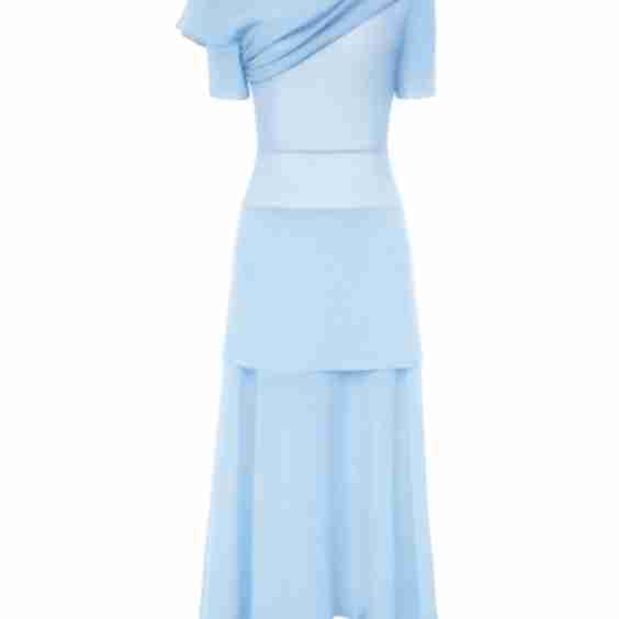 Asymmetrical Ruffled Midi Dress
