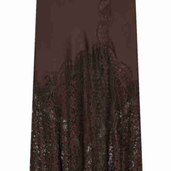 Lace Trim Midi Skirt
