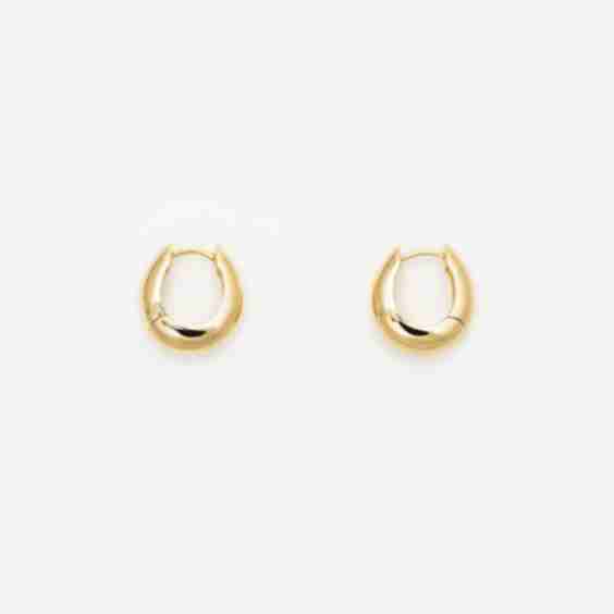 Chunky Hoops Earrings Gold-Plated Brass
