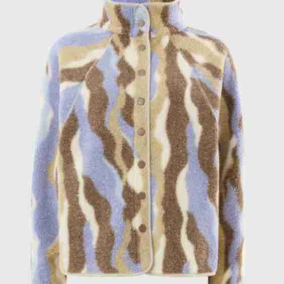 Lilac Abstract Borg Jacket