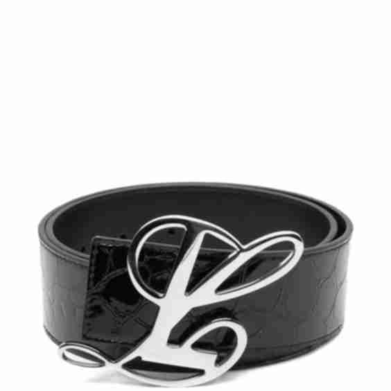 Logo-Buckle Leather Belt