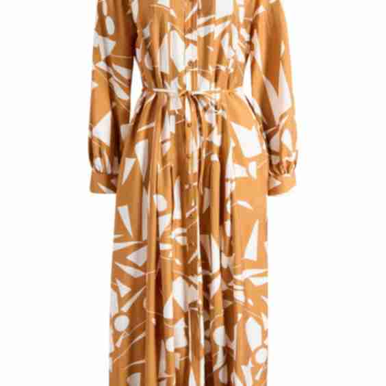 Long Sleeve Geometric Shirtdress