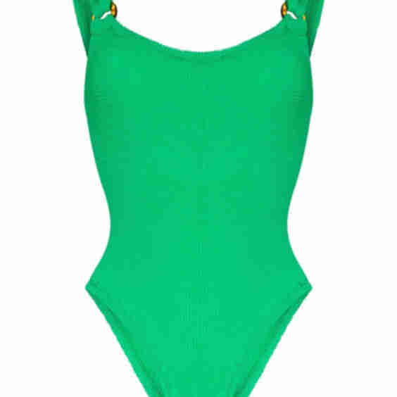 Domino Crinkle-Effect Swimsuit