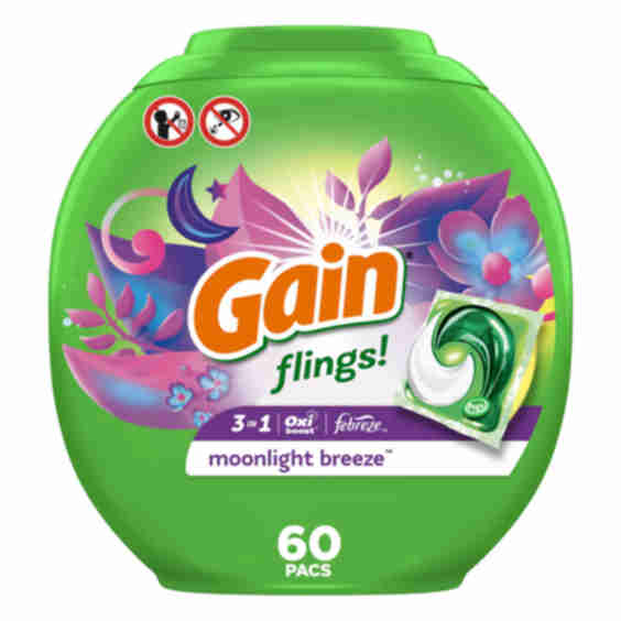 Moonlight Breeze Flings Laundry Detergent Pacs 60 ct