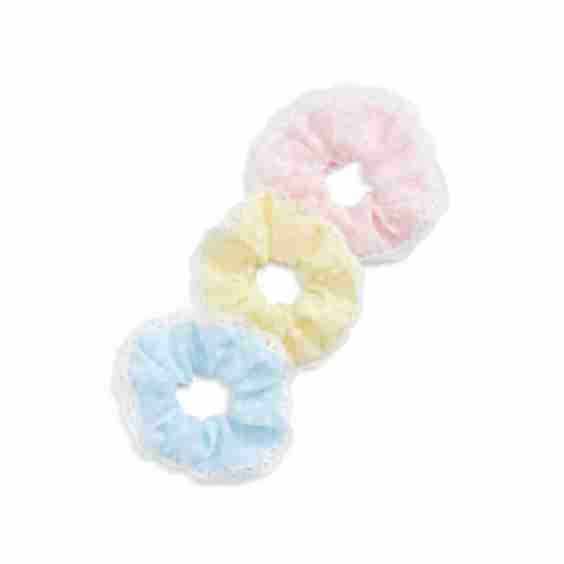 Pastel Eyelet Scrunchie Set