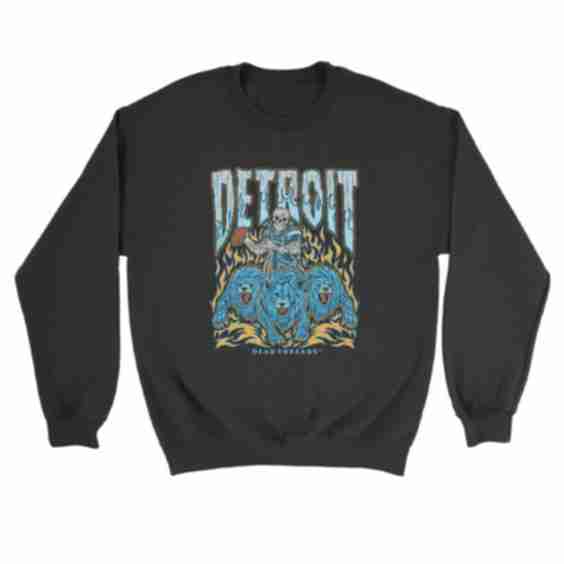 Detroit Football V1 Kids Crewneck Sweatshirt