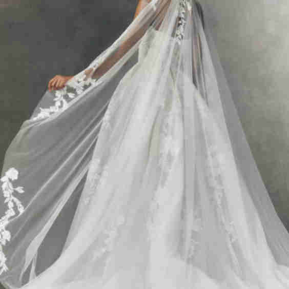 Pronovias x Anthropologie Weddings Tarya Floral Cathedral Veil