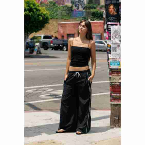 Nylon Wide leg Track Pants