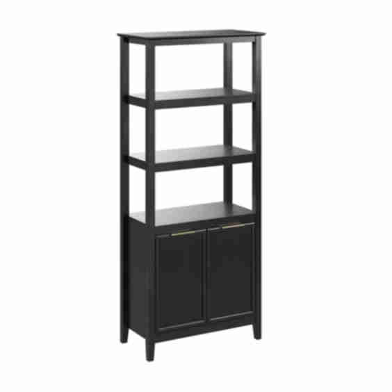 Camille Fluted 5 Shelf Bookcase with Doors