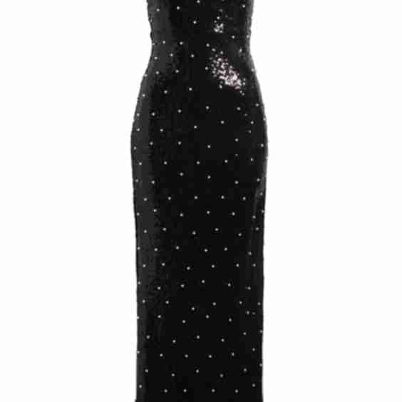 Sequin Faux Pearl Lace Up Gown