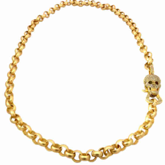 Pave Skull Charm Necklace