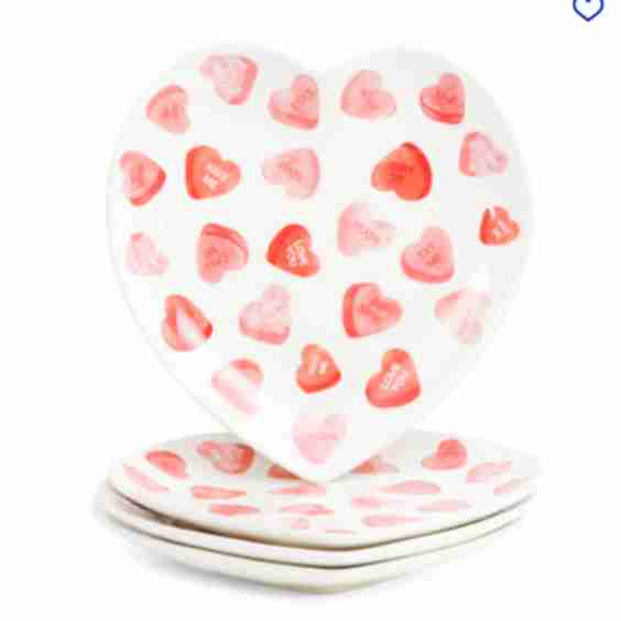 4pk 10in Candy Heart Plates